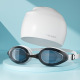 Black and white + silicone swimming cap
