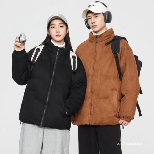 8805 Winter Couple Stand Collar Faux Fur Hooded Sweatshirt Loose Windproof Warm High-Quality Fashion Trendy Versatile