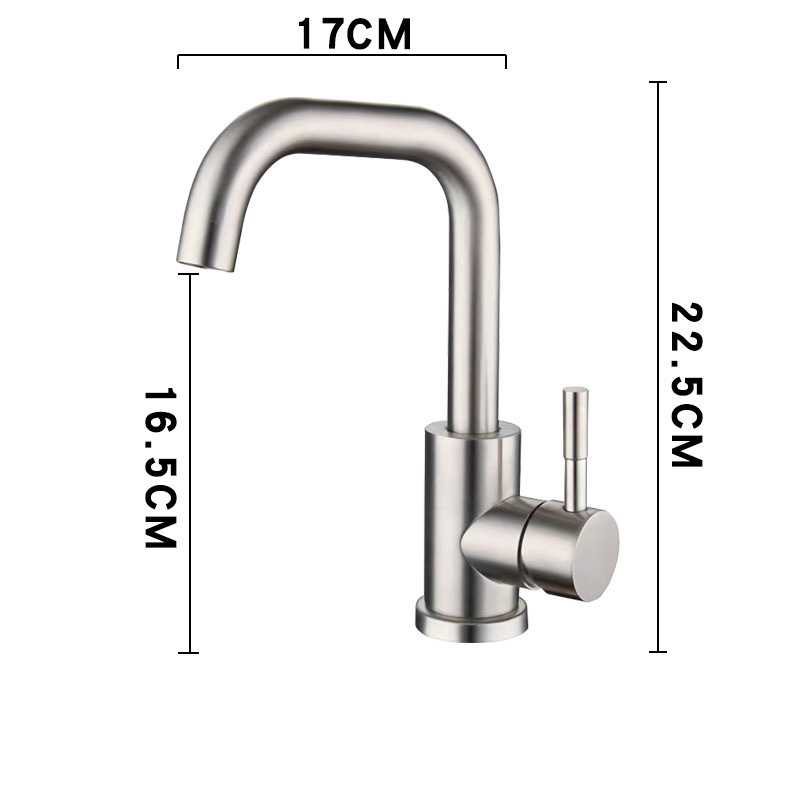 Rotating hot and cold faucet, cross-border bathroom hand washing and face washing basin, small bend, rotating stainless steel vegetable basin faucet undefined