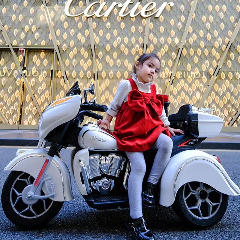 Motocicleta eléctrica de los niños padre-niño de tres ruedas niño doble unidad cochecito niños doble coche de juguete recargable puede sentarse