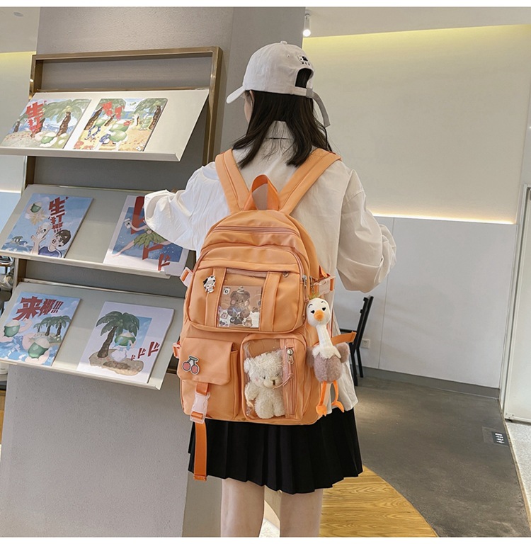 Korean Transparent Colorful Cartoon High School Backpack Wholesale Nihaojewelry display picture 14