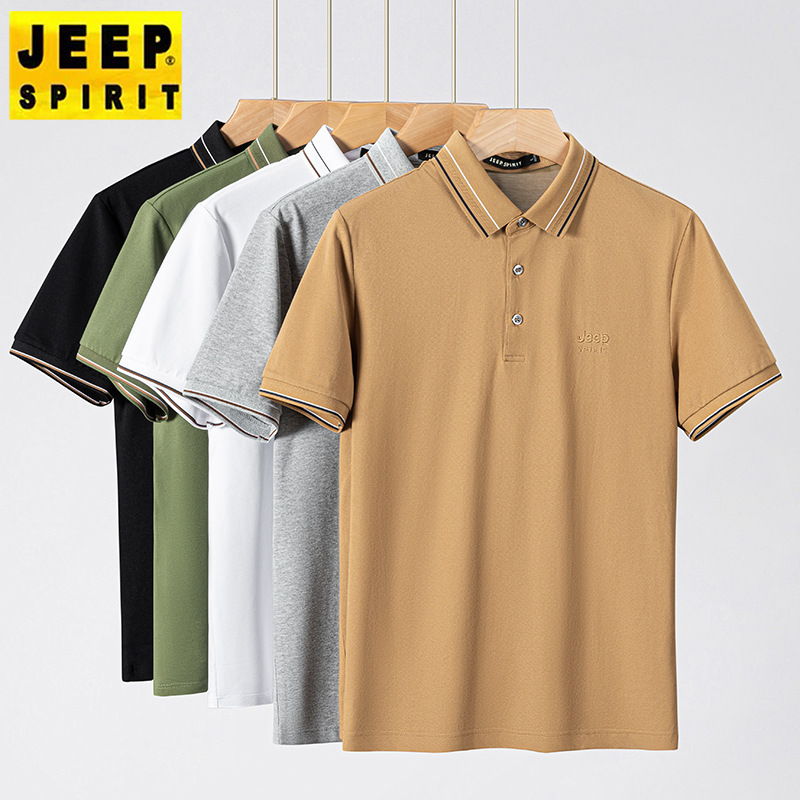 Verano hombre camiseta de manga corta polo camiseta de negocios suelta blusa casual bordada de color sólido versátil coreano 2087