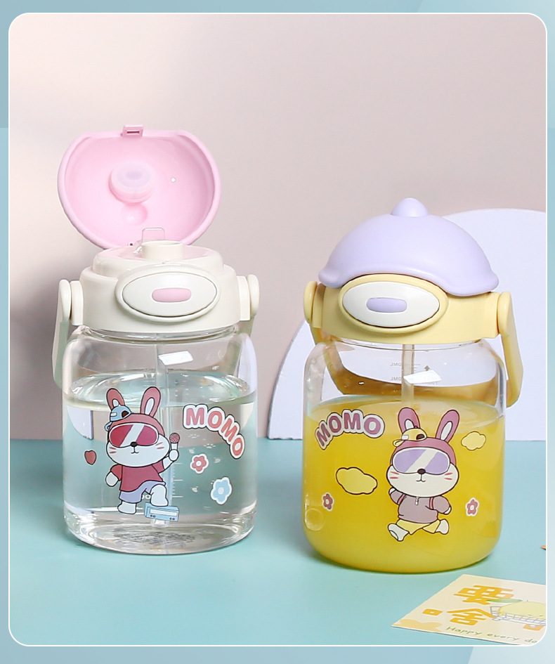 Summer straw glass water cup for girls, high appearance level, cute and creative children's cup, glass cup, large capacity milk cup pic 31