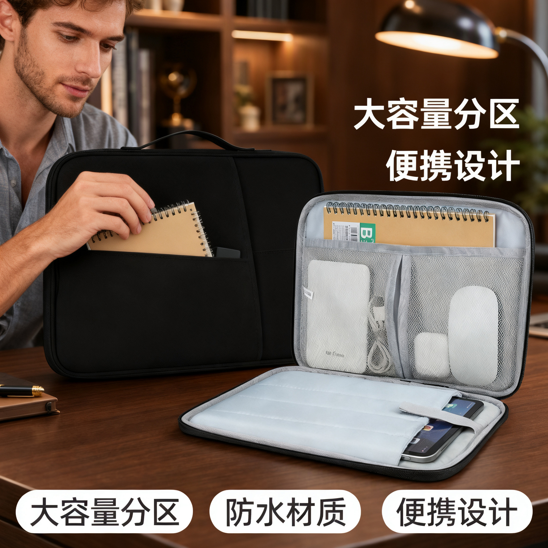 Bolsa Portátil para Tableta de Tela de Oxford Impermeable y A Prueba de Golpes para Tabletas de 11 a 13 Pulgadas image 1