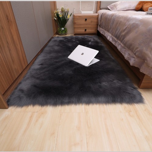 Alfombra transfronteriza para el hogar de Amazon Alfombra de felpa blanca Alfombra lateral de cama Manta de mesa de centro de sala de estar de felpa de oveja de imitación artificial