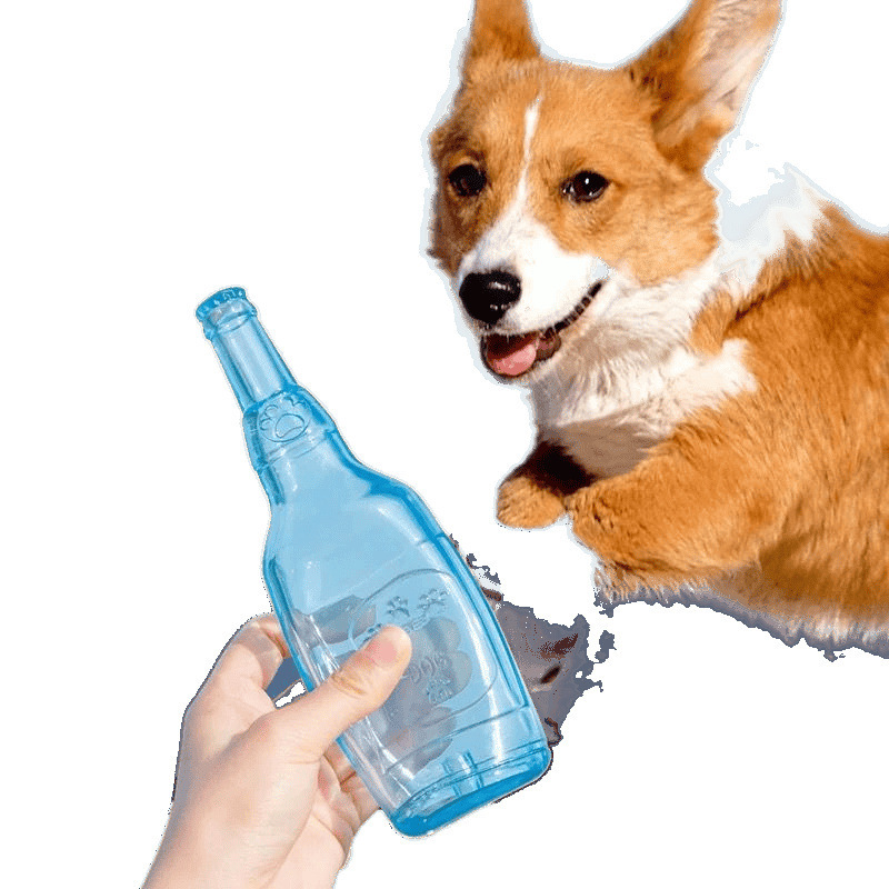犬のおもちゃのワインボトル、歯ぎしりと噛みつきに強い、浮遊ゴム製大型犬と子犬のペット教育テニスボールボトル|undefined