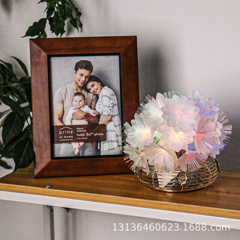 Optical fiber creative flower lamp colorful flash table atmosphere lamp DIY creative modeling lamp bedroom sleep net red romantic Optical fiber creative flower lamp colorful flash table atmosphere lamp DIY creative modeling lamp bedroom sleep net red romantic