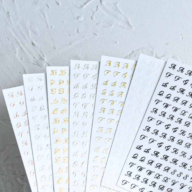 English Letter Nail Art Stickers, Cut Out Stereo Design, Waterproof and Long-Lasting, Personalized Ins Style Nail Art Decoration Decals