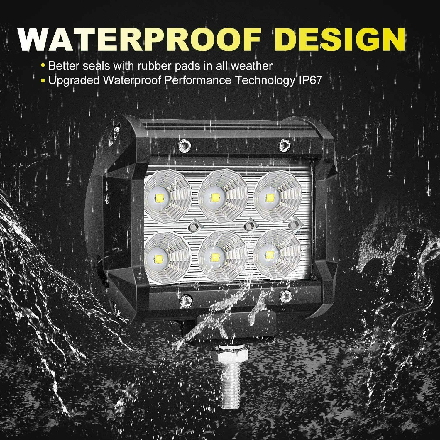 3 ojos 18W lámpara LED lámpara de tira de automóvil vehículo todoterreno faro de 4 pulgadas mantenimiento auxiliar luz blanca image 3