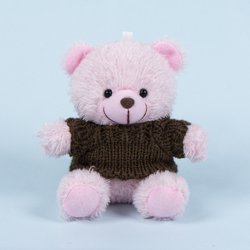 Lindo osito llavero colgante regalo creativo muñecas de peluche vestidas osito de peluche colgante de mochilas escolares para parejas