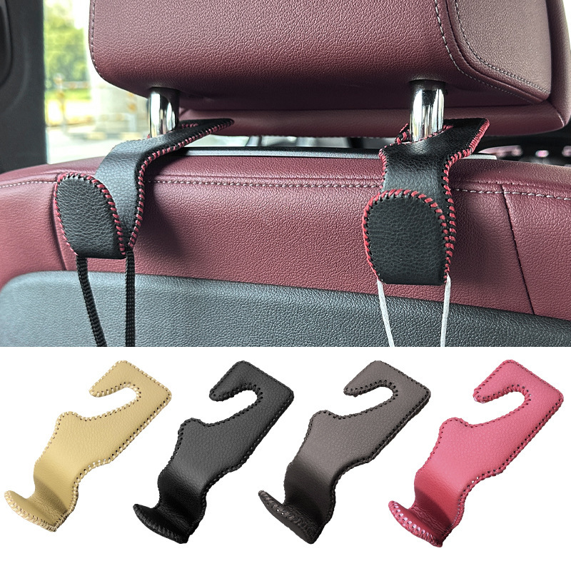 汽车车载用隐藏挂钩座椅背车内多功能物品皮革挂钩头枕座位靠背