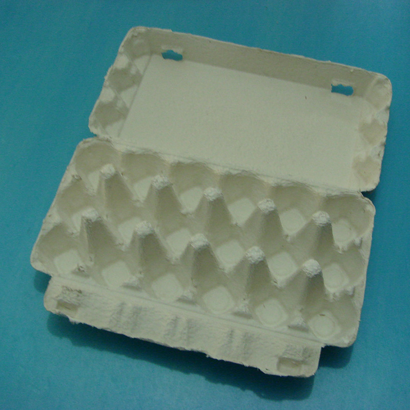 厂家直销可降解土鸡蛋10枚蛋盒白色纸浆蛋盒初生蛋盒