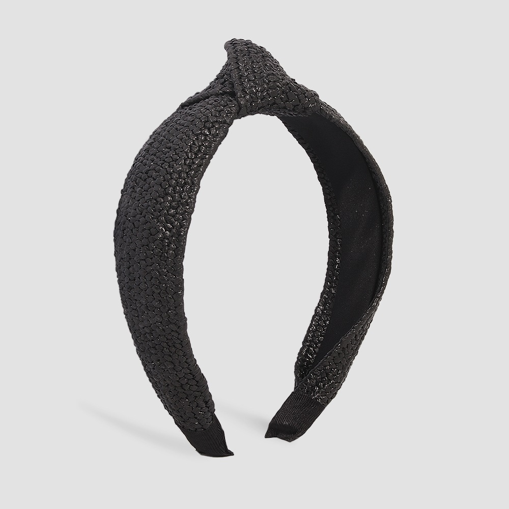 Simple Fabric Braided Wide-brimmed Knotted Headband Female display picture 3