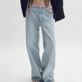 Women's Summer Thin Low-Waist Frayed Ripped Wide-Leg Jeans, New High-Waist Slimming Straight-Leg Pants for Summer Women's Summer Thin Low-Waist Frayed Ripped Wide-Leg Jeans, New High-Waist Slimming Straight-Leg Pants for Summer