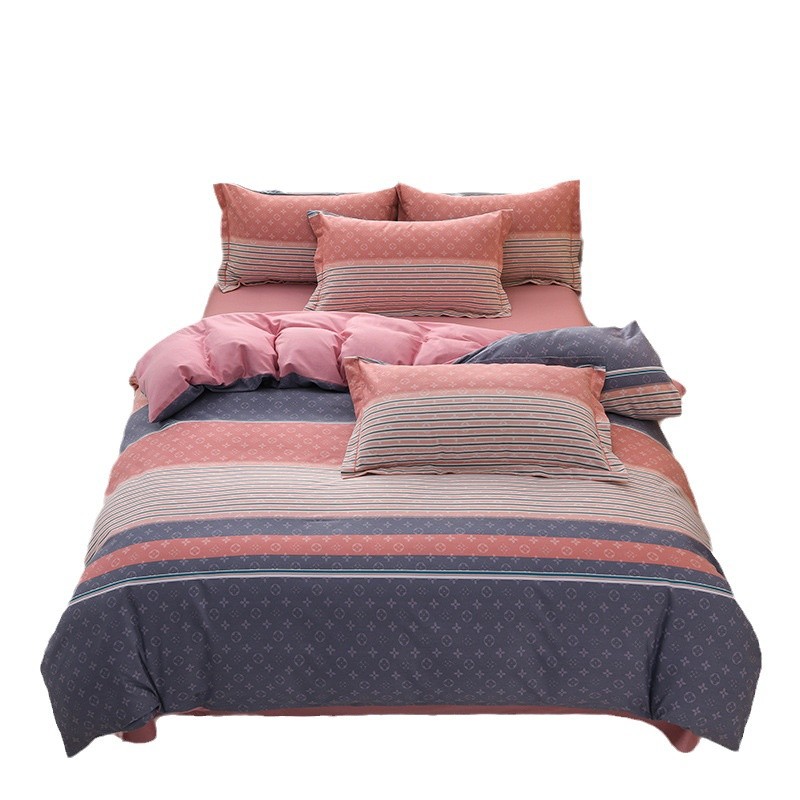 Ropa de cama de algodón agradable para la piel, funda de edredón, ropa de cama de alta gama, juego de cuatro piezas de lijado de algodón 100 engrosado universal de cuatro estaciones