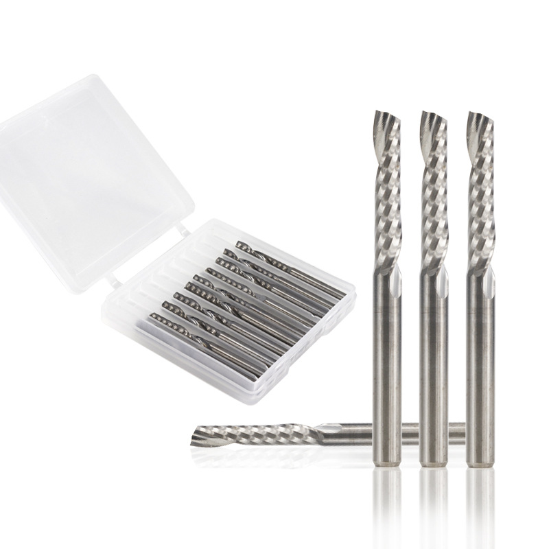 Cross-border new model 3.175 handle single flute spiral planer head CNC milling cutter 1 flute end mill wholesale