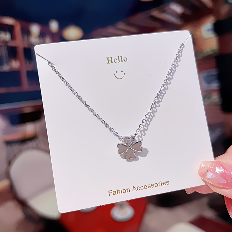 Fashion Letter Universe Titanium Steel Rhinestones Pendant Necklace