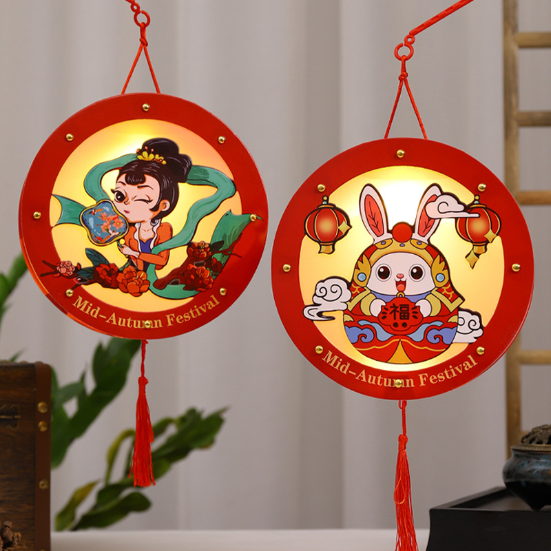 Dragón linterna de Año Nuevo linterna de bricolaje hecho a mano Día de Año Nuevo linterna portátil Festival de la linterna de los niños decoraciones de estilo antiguo linterna de palacio