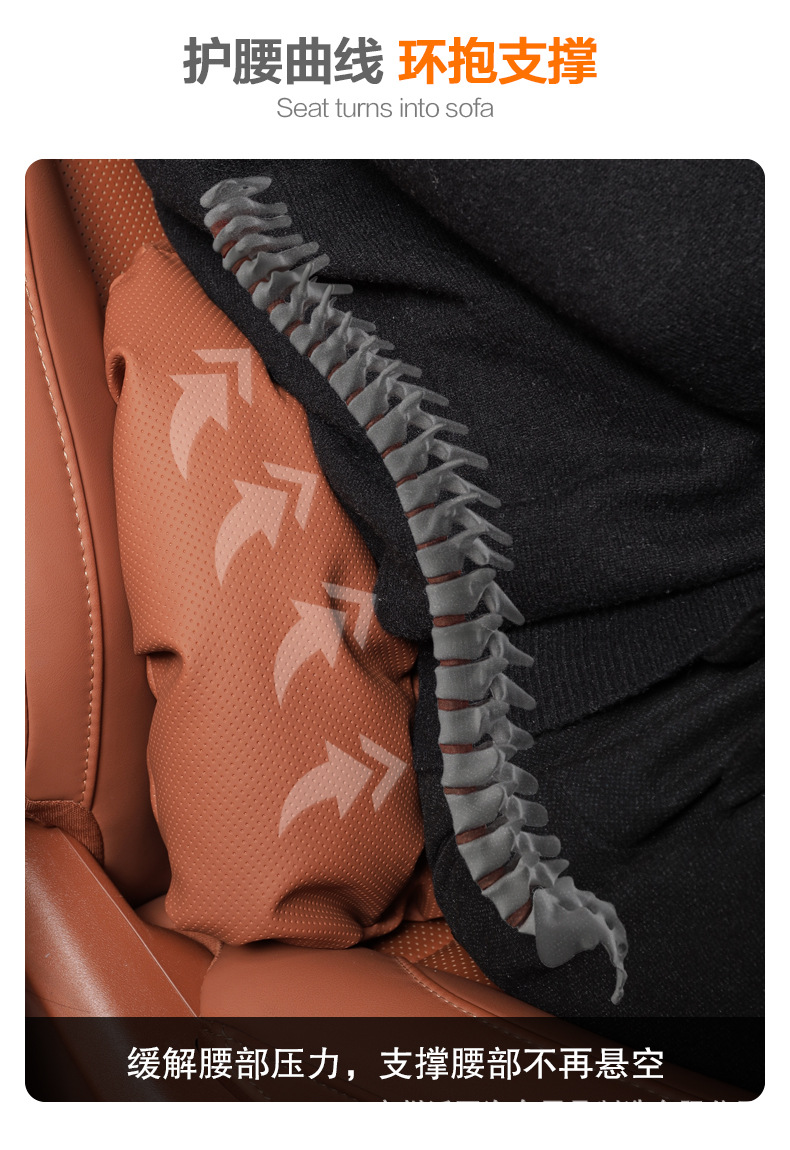 Cross-Border New Model Foam Cotton Car Headrest Nappa Leather Car-Mounted High-End Neck Pillow and Lumbar Cushion Set