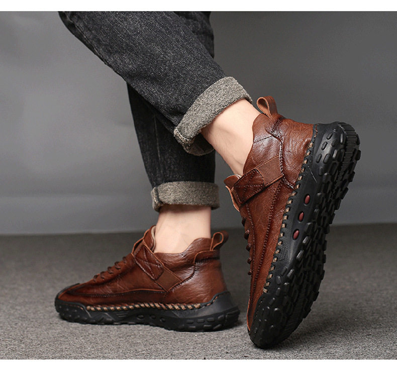Giày bốt nam cổ trung Martin phối màu, đế cao su chống trượt, phong cách casual — 2683 màu nâu sẫm, 2683 màu đen chi tiết 26