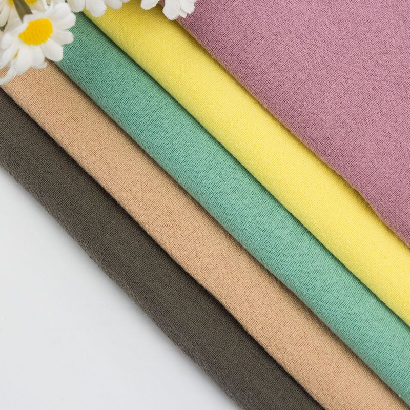 21 Count Washed Cotton Cotton Sand Washed Crepe Han Dynasty Kidsren's Clothing Home Clothes Shirt Pants Cream Retro Imitation Linen Cotton