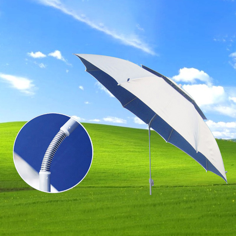 Outing camping outdoor sunshade flexible spring double-layer sun umbrella vertical stall wild fishing sun umbrella