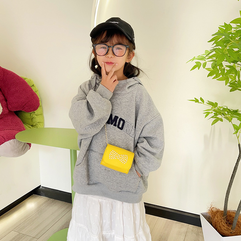 Bolsa de hombro coreana para niñas, bolso de perla dulce, bolso para bebés, bolso de moda mini pequeño, bolso para niños.