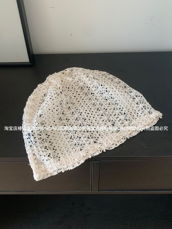 夏用防寒帽子、軽くて通気性の良い女性用つば広帽子、春夏のトレンディな中空デザイン、手かぎ針編みの大きな頭囲のパイル帽子|undefined