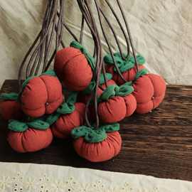 2025秋冬韩版日系新款手工布艺项链柿子毛衣链