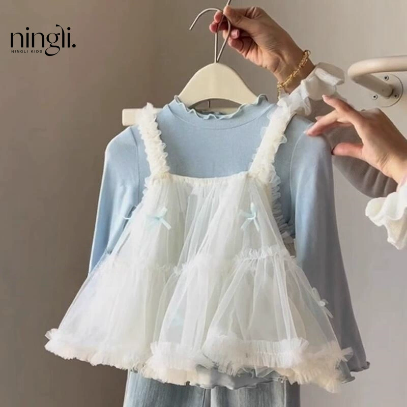 柠里 Spring cute set, base jeans, Korean style, lifting effect, 3 piece set
