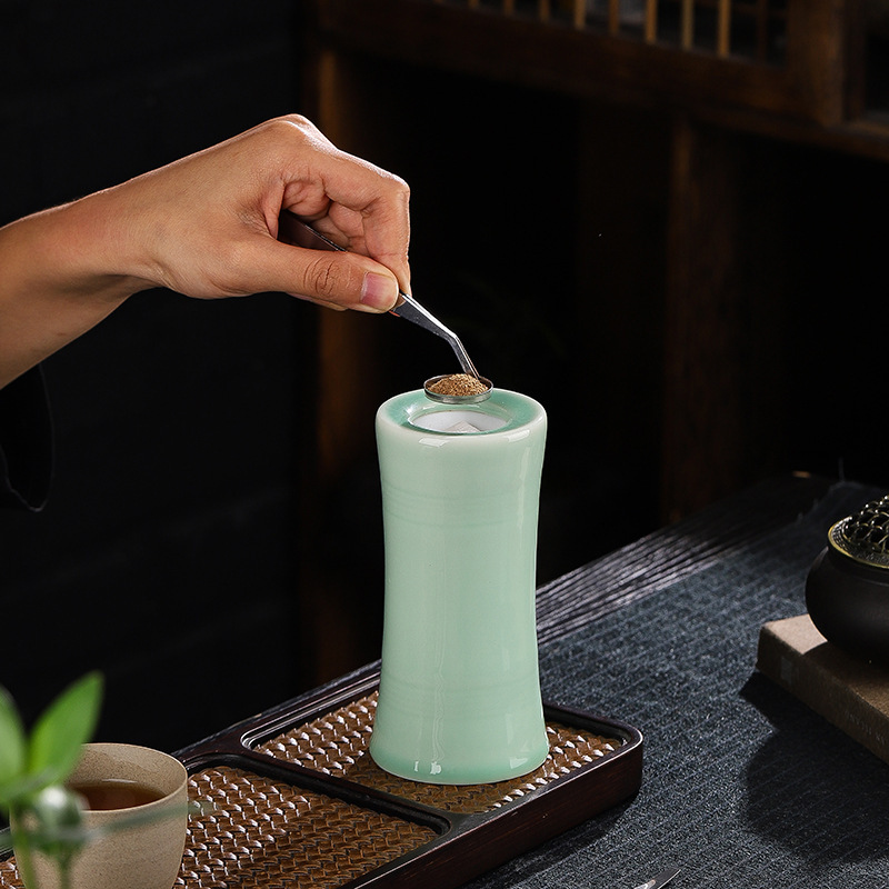 青瓷充电手持电子电池品香炉家用室内车载调温熏香檀沉香粉香薰炉