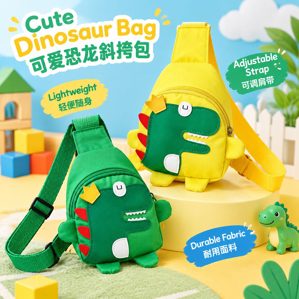 Little Duck Chest Bag Baby New Fashion Chest Bag Crossbody Boys and Girls Cute Cartoon Dinosaur Children's Bag Wholesale