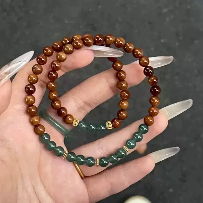 Nuevo estilo chino de doble capa para usar pulseras antiguas mujeres ins nicho diseño ligero de lujo versátil para amigos pulseras regalo para estudiantes