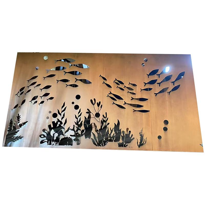 Q235NH耐候板镂空雕刻Q355GNH耐候钢板景观墙耐候雕塑幕墙