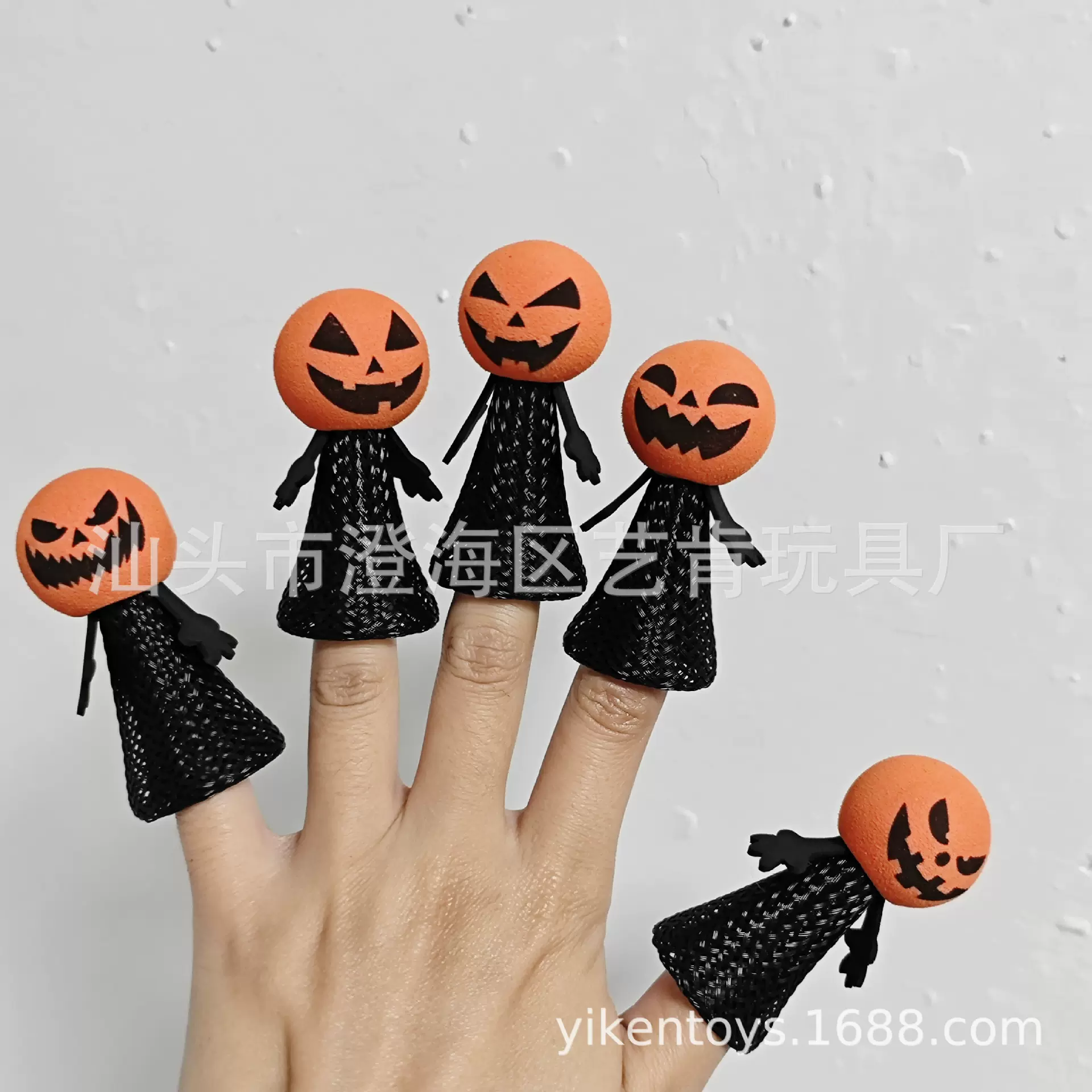 万圣弹跳精灵娃娃创意弹跳公仔儿童小礼品EVA南瓜头万圣手指玩偶