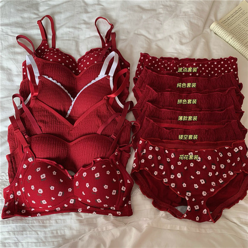 Soft and waxy girl stunner, sweet, small breasts, push-up bra, no wires, comfortable, comfortable bra set for the year of your birth year