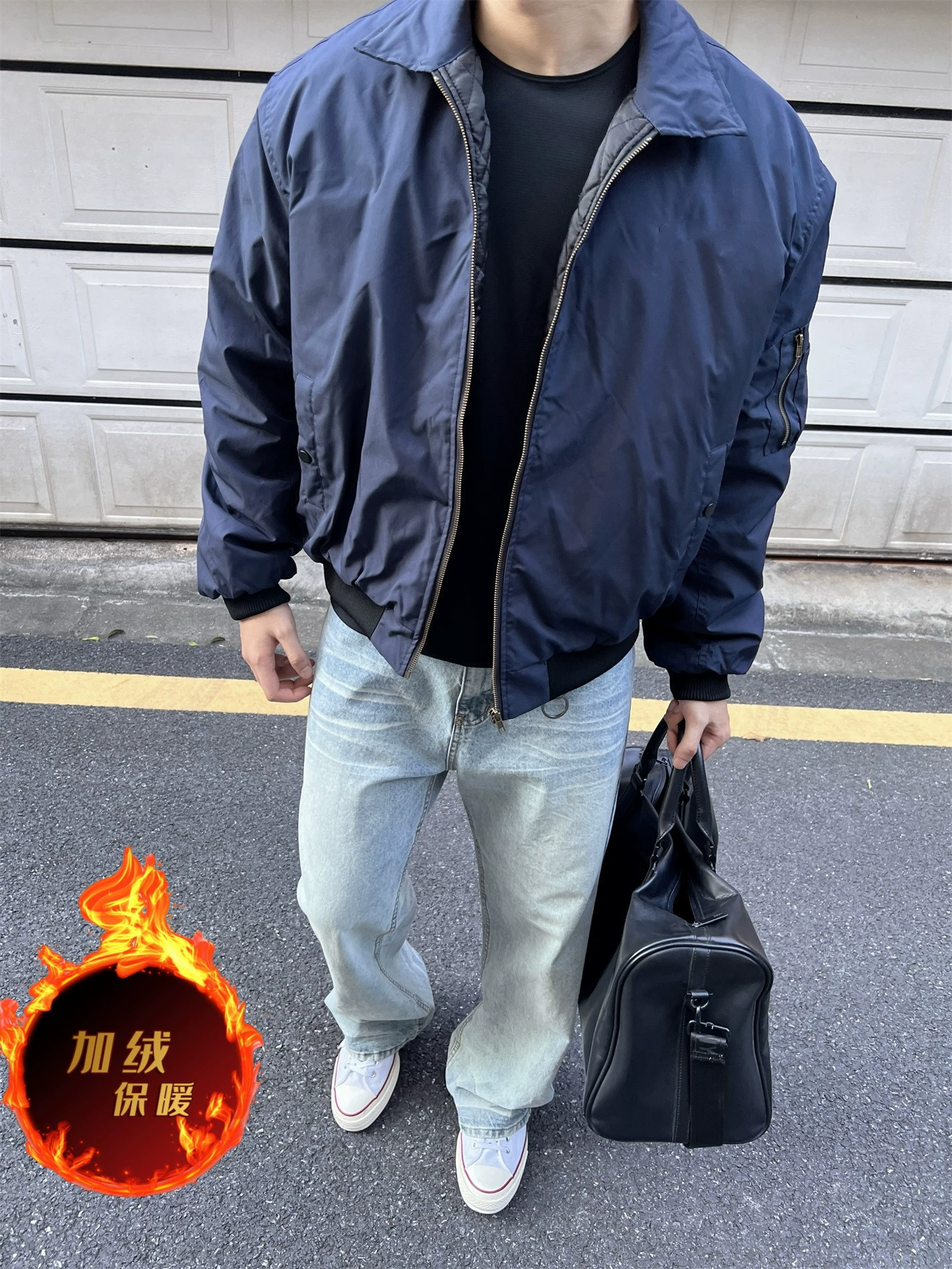Куртка мужская (Carhartt) стиль MA-1 пилот, тонкий хлопок, осень–зима, чистый крой