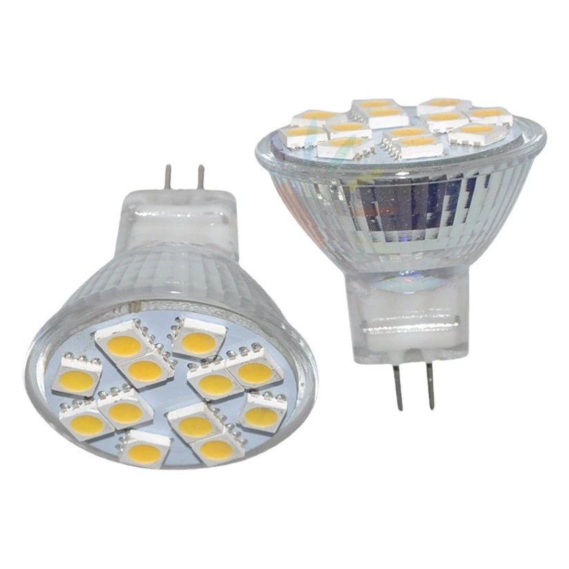 MR11 GU4.0 лампа Cup 5050SMD 12 ламп LED AC/DC12V 24V прожектор широкого давления стекло