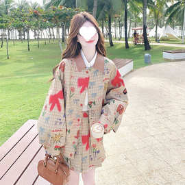 酷盐炸街涂鸦印花时尚套装裙女春2025新款韩版小西装百褶裙两件套