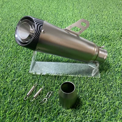 Refitting SC Two-Layer Three-Layer Motorcycle exhaust pipe - three-layer-titanium-color-imitation-carbon-head-51mm
