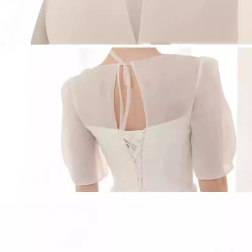 Vestido de novia de satén estilo francés, ligero, estilo vintage, novedad de verano 2026, venta al por mayor.