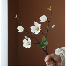中式迷你手感枯枝玉兰花仿真花禅意客厅玄关餐桌摆件摄影花艺假花