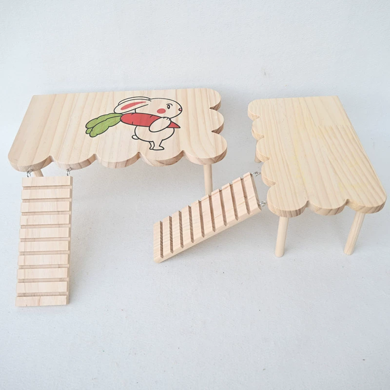 Платформа для террариума для хомяков и шиншилл, деревянная подставка, стол, золотые игрушки для хомяков, принадлежности из цельного дерева, двухуровневая перегородка с принтом.