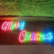 圣诞快乐霓虹灯装饰发光灯牌Merry Christmas字母节日挂墙氛围灯