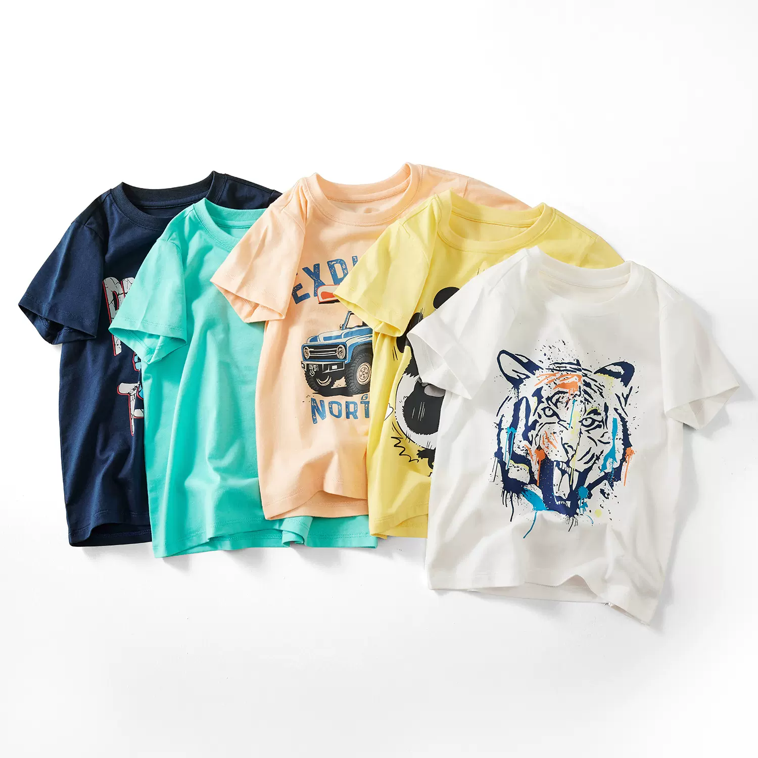 夏季男童短袖t恤纯棉中小童短袖男孩卡通儿童潮T上衣童装一件代发