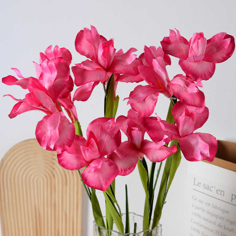 Flores de simulación 2 iris pintura al óleo de flores de boda de Alice flores de seda del salón de la boda props de disparo flores falsas celebridades en línea