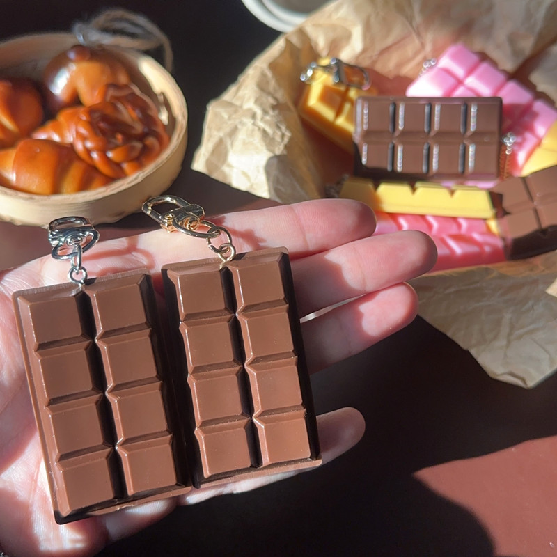 PVC Simulation Cute Food Chocolate Model Keychain Bag Pendant Decoration Gift Promotion Wholesale