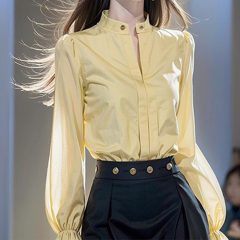 Elegant yellow autumn shirt