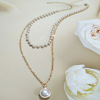 Fashionable accessory, pendant from pearl, necklace, European style