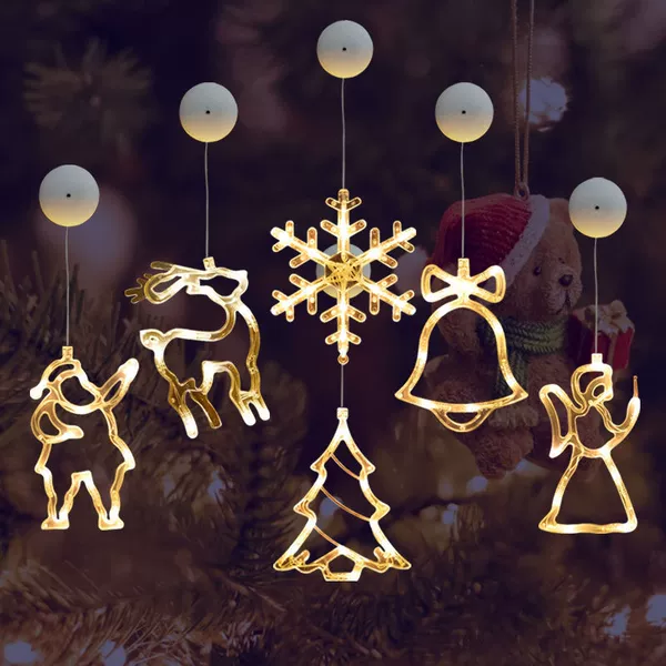 Christmas set I / six / free batteries and sticky hooks